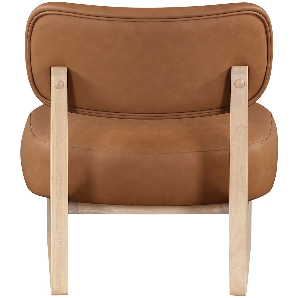 Vetra Cognac Vegan Leather Upholstered Accent Chair