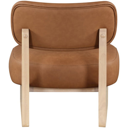 Vetra Cognac Vegan Leather Upholstered Accent Chair