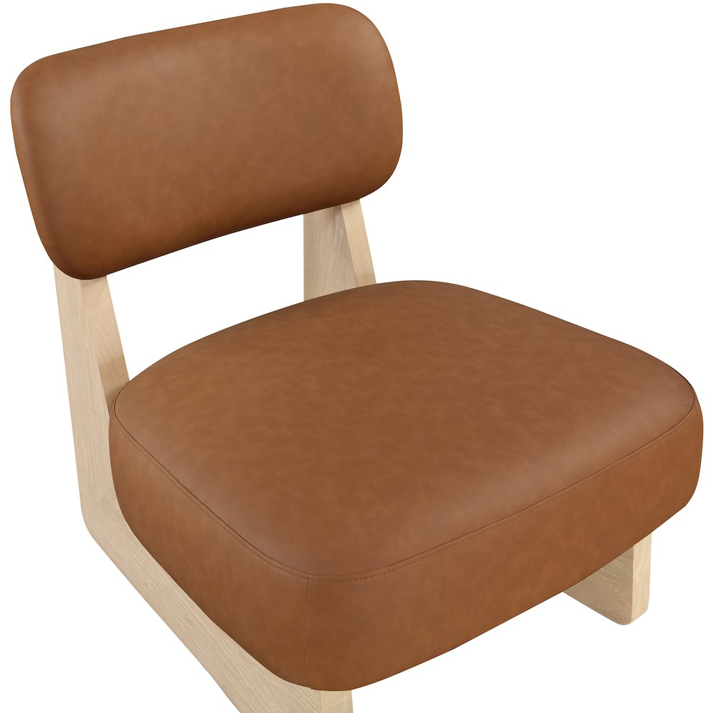 Vetra Cognac Vegan Leather Upholstered Accent Chair