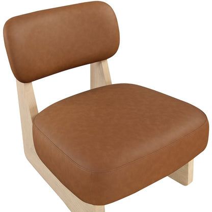 Vetra Cognac Vegan Leather Upholstered Accent Chair