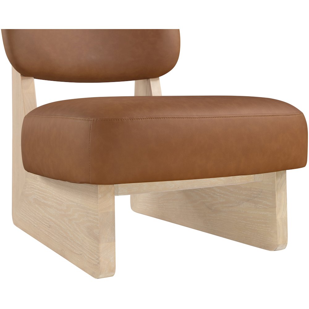 Vetra Cognac Vegan Leather Upholstered Accent Chair