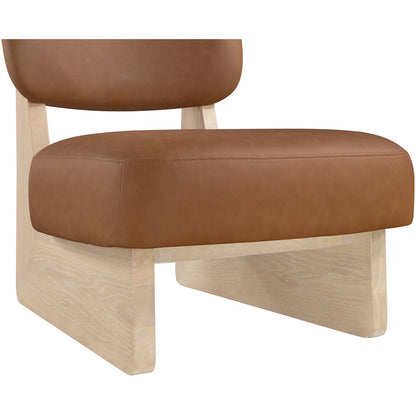 Vetra Cognac Vegan Leather Upholstered Accent Chair