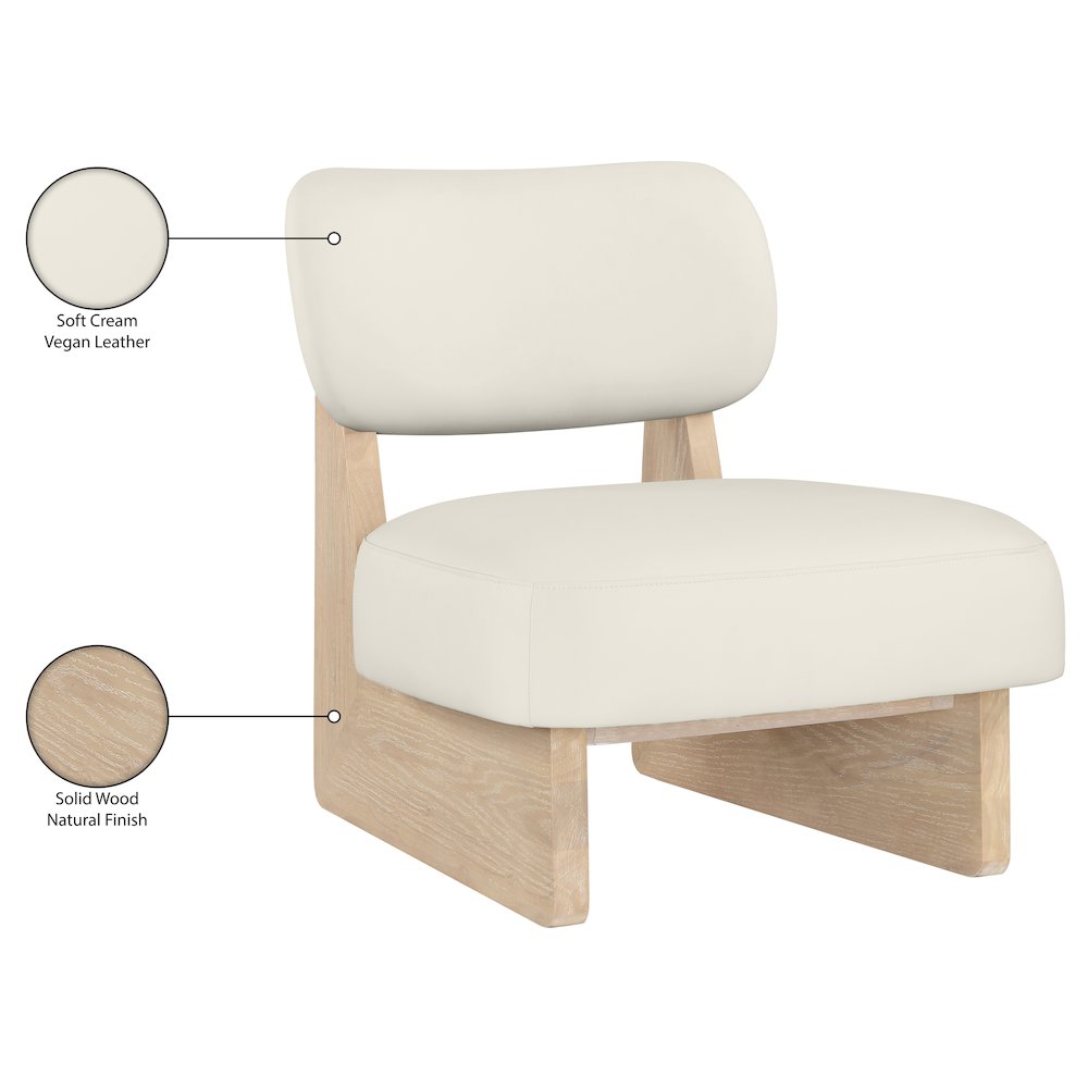 Vetra Cream Vegan Leather Upholstered Accent Chair