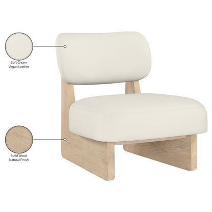 Vetra Cream Vegan Leather Upholstered Accent Chair