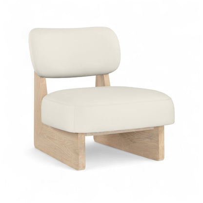 Vetra Cream Vegan Leather Upholstered Accent Chair
