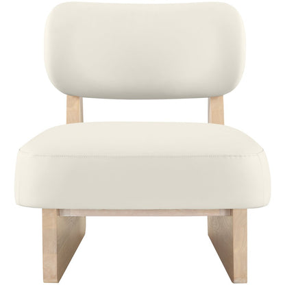 Vetra Cream Vegan Leather Upholstered Accent Chair
