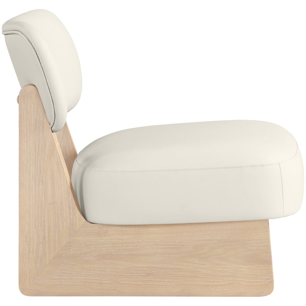Vetra Cream Vegan Leather Upholstered Accent Chair