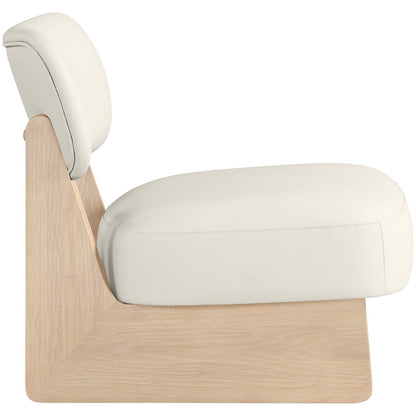 Vetra Cream Vegan Leather Upholstered Accent Chair