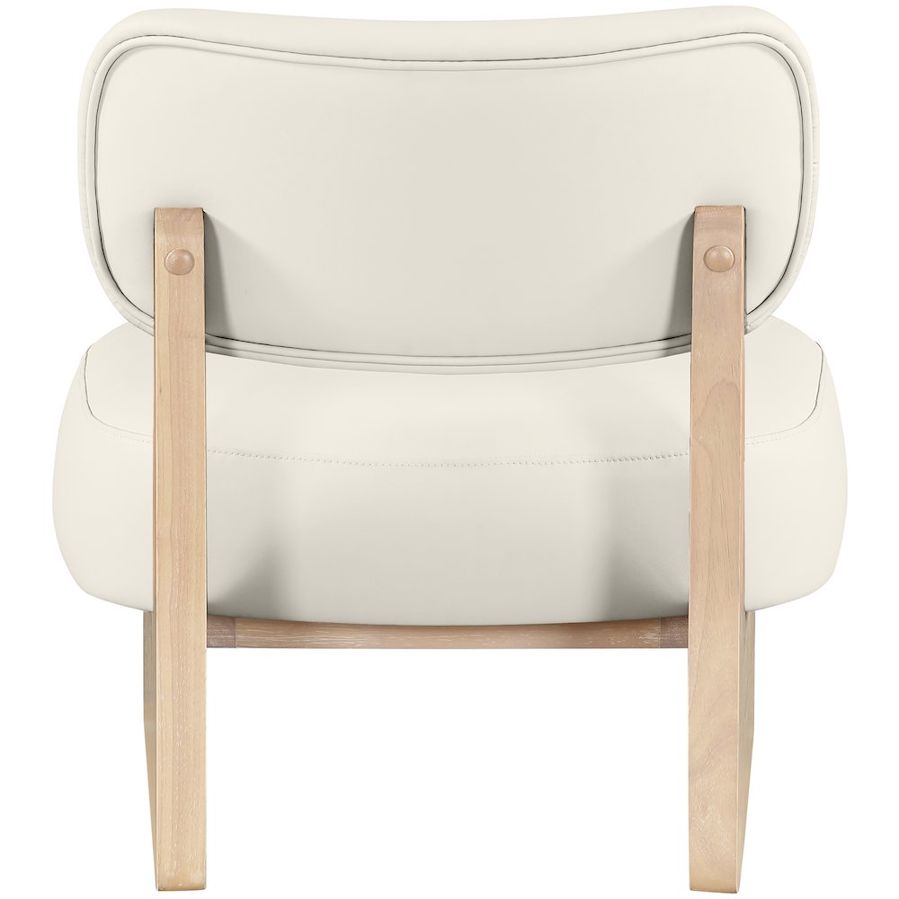 Vetra Cream Vegan Leather Upholstered Accent Chair