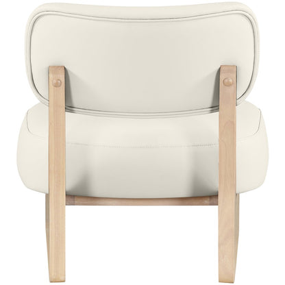 Vetra Cream Vegan Leather Upholstered Accent Chair
