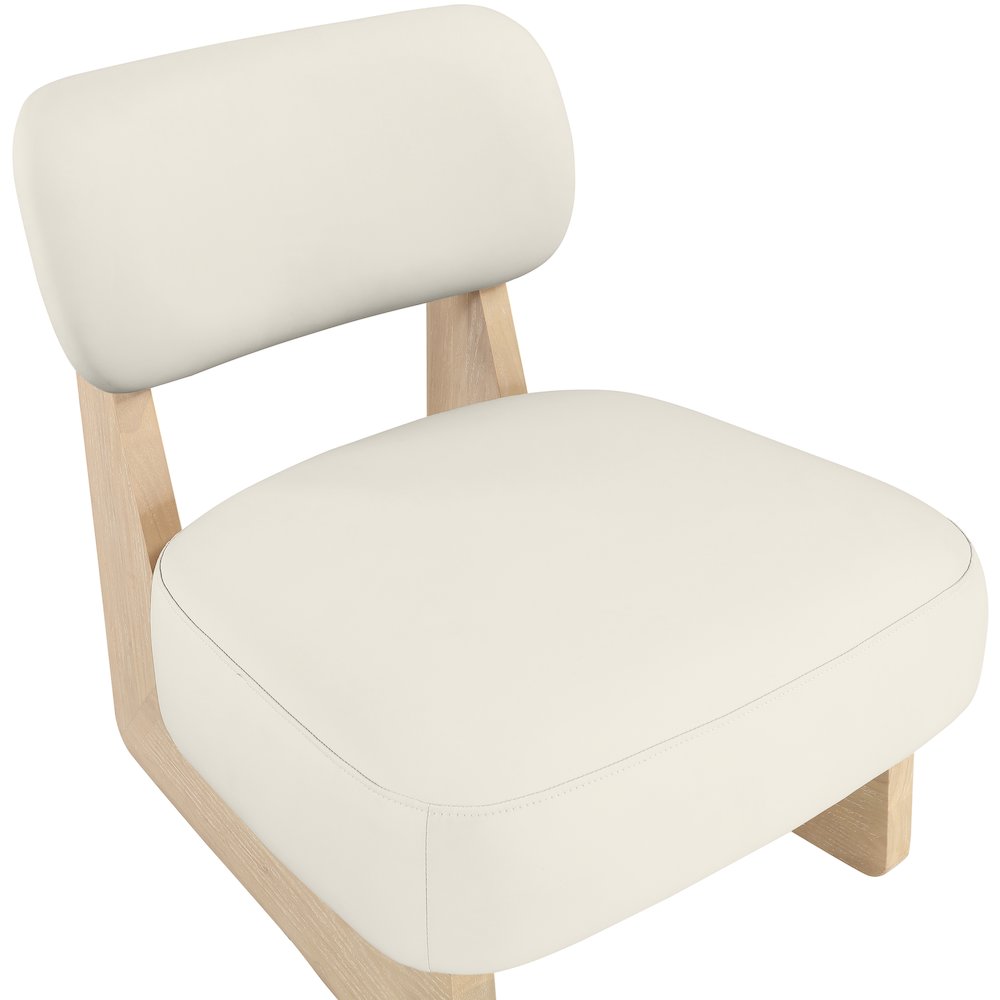 Vetra Cream Vegan Leather Upholstered Accent Chair