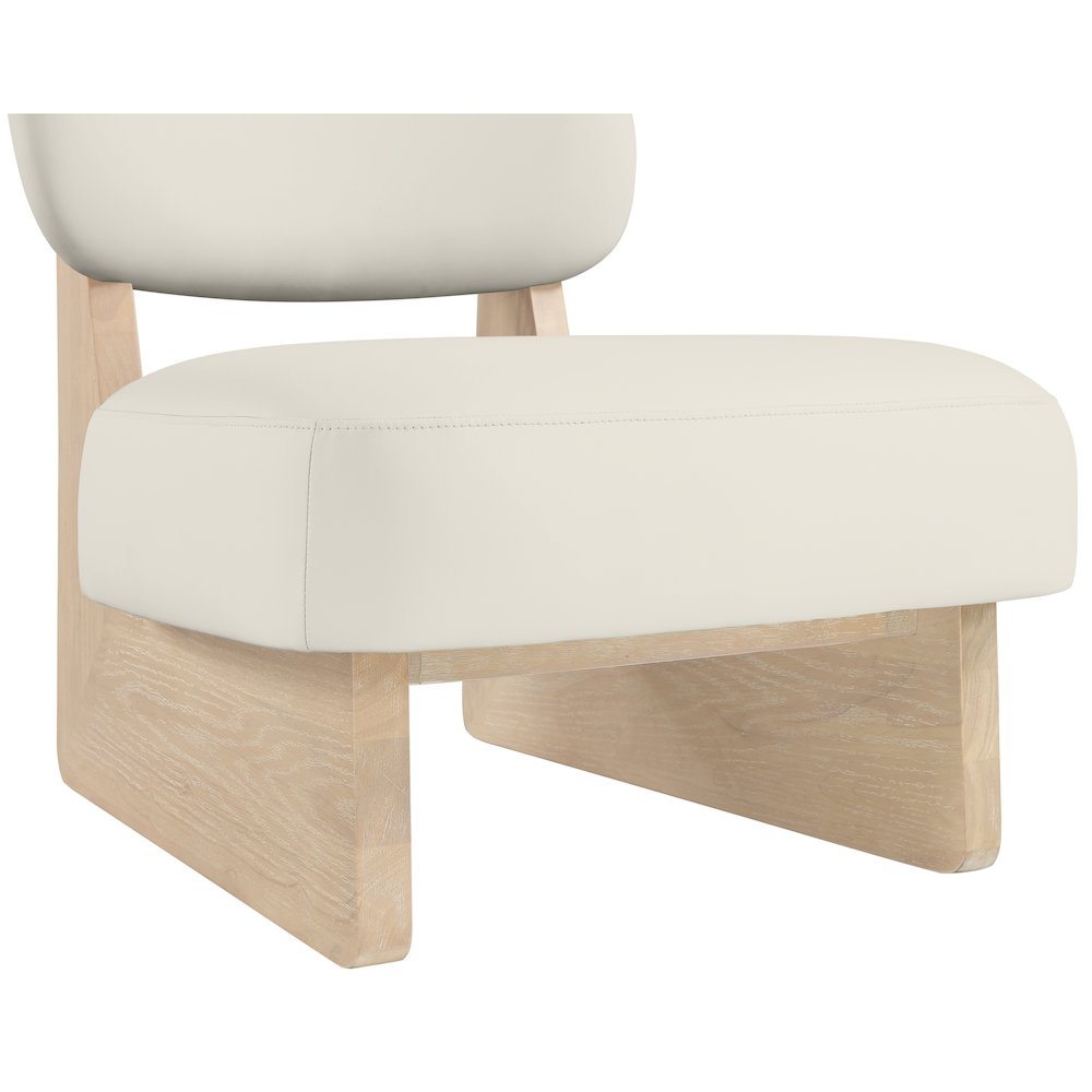 Vetra Cream Vegan Leather Upholstered Accent Chair