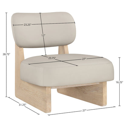 Vetra Taupe Vegan Leather Upholstered Accent Chair