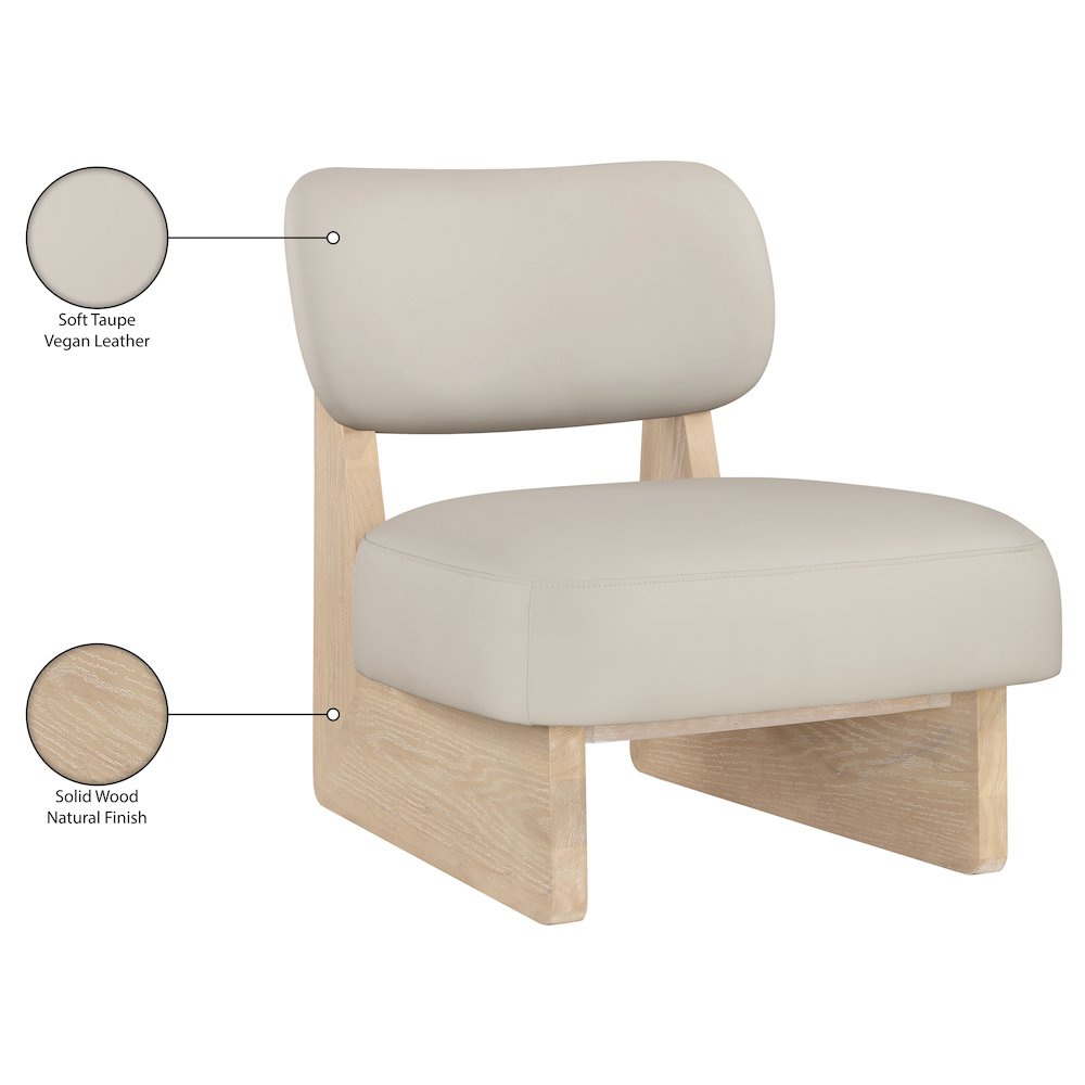 Vetra Taupe Vegan Leather Upholstered Accent Chair