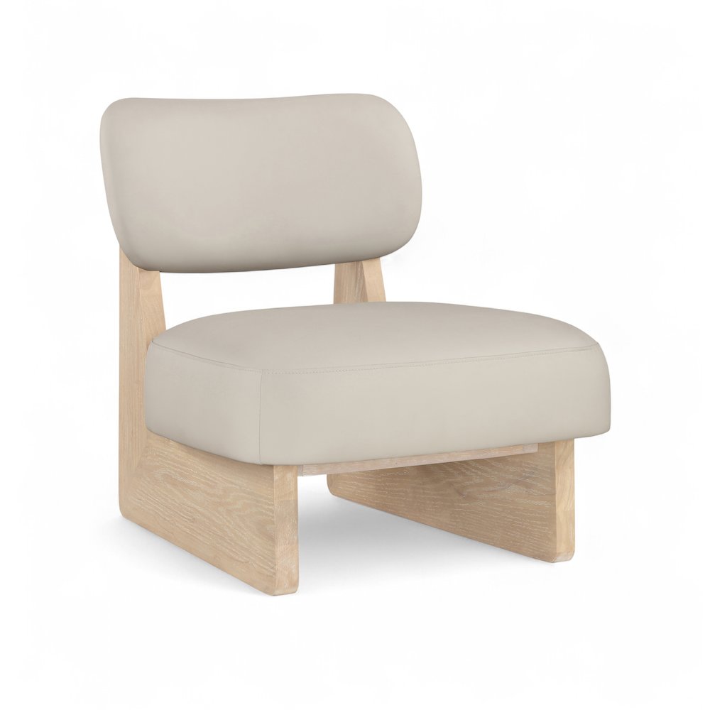 Vetra Taupe Vegan Leather Upholstered Accent Chair