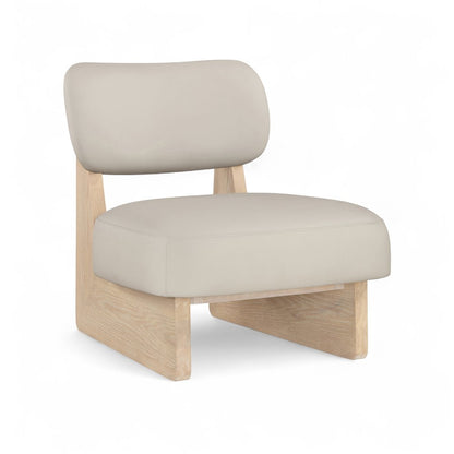 Vetra Taupe Vegan Leather Upholstered Accent Chair