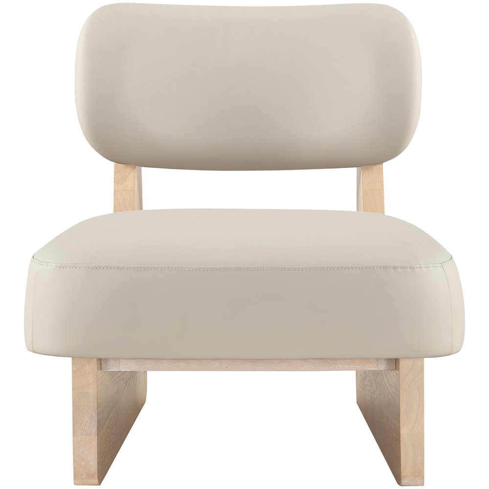 Vetra Taupe Vegan Leather Upholstered Accent Chair