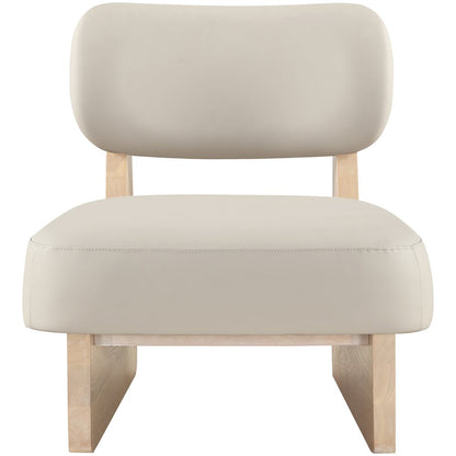 Vetra Taupe Vegan Leather Upholstered Accent Chair