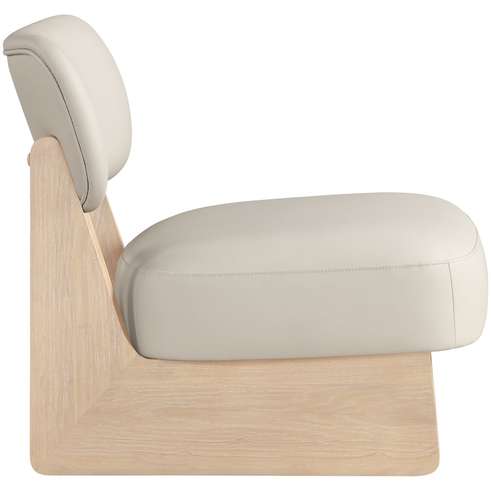 Vetra Taupe Vegan Leather Upholstered Accent Chair