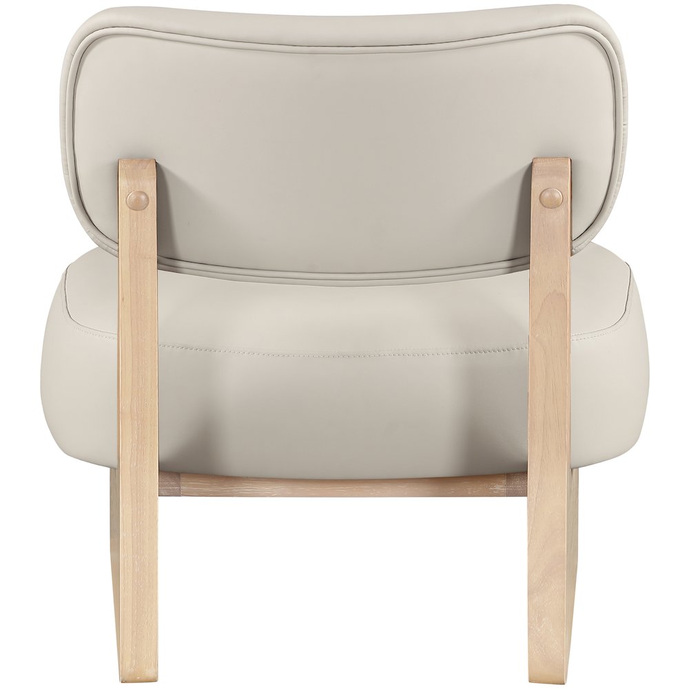 Vetra Taupe Vegan Leather Upholstered Accent Chair