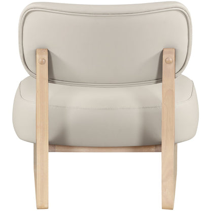 Vetra Taupe Vegan Leather Upholstered Accent Chair