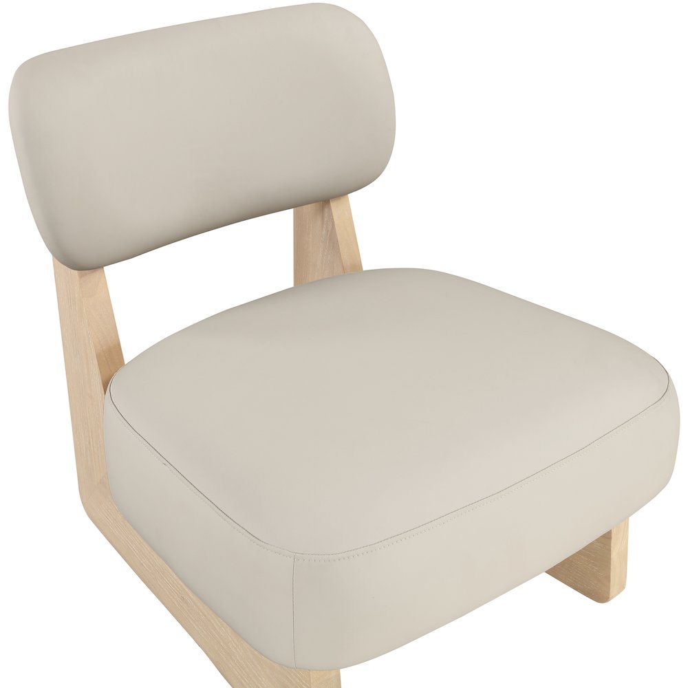 Vetra Taupe Vegan Leather Upholstered Accent Chair