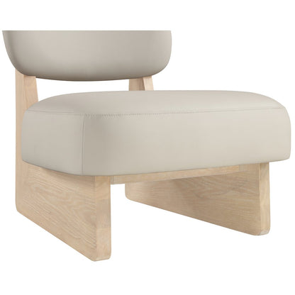 Vetra Taupe Vegan Leather Upholstered Accent Chair