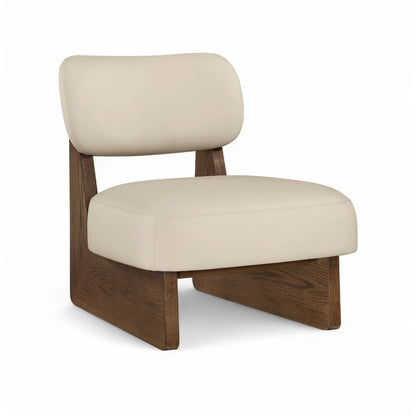 Vetra Beige Vegan Leather Upholstered Accent Chair