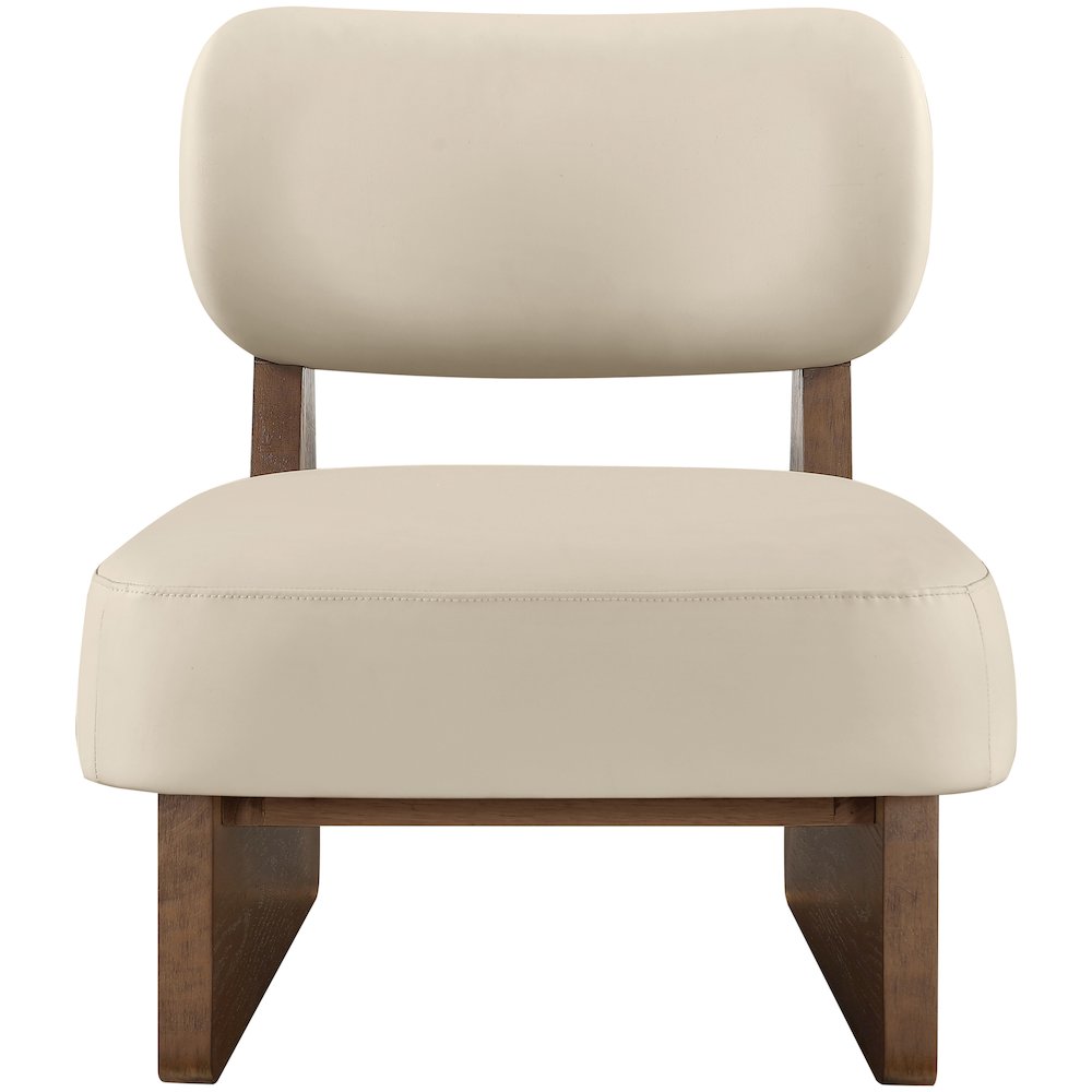 Vetra Beige Vegan Leather Upholstered Accent Chair