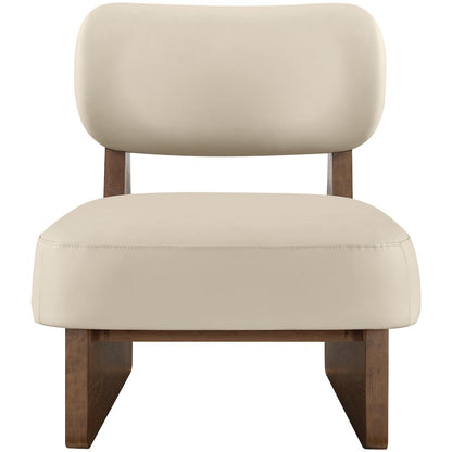 Vetra Beige Vegan Leather Upholstered Accent Chair