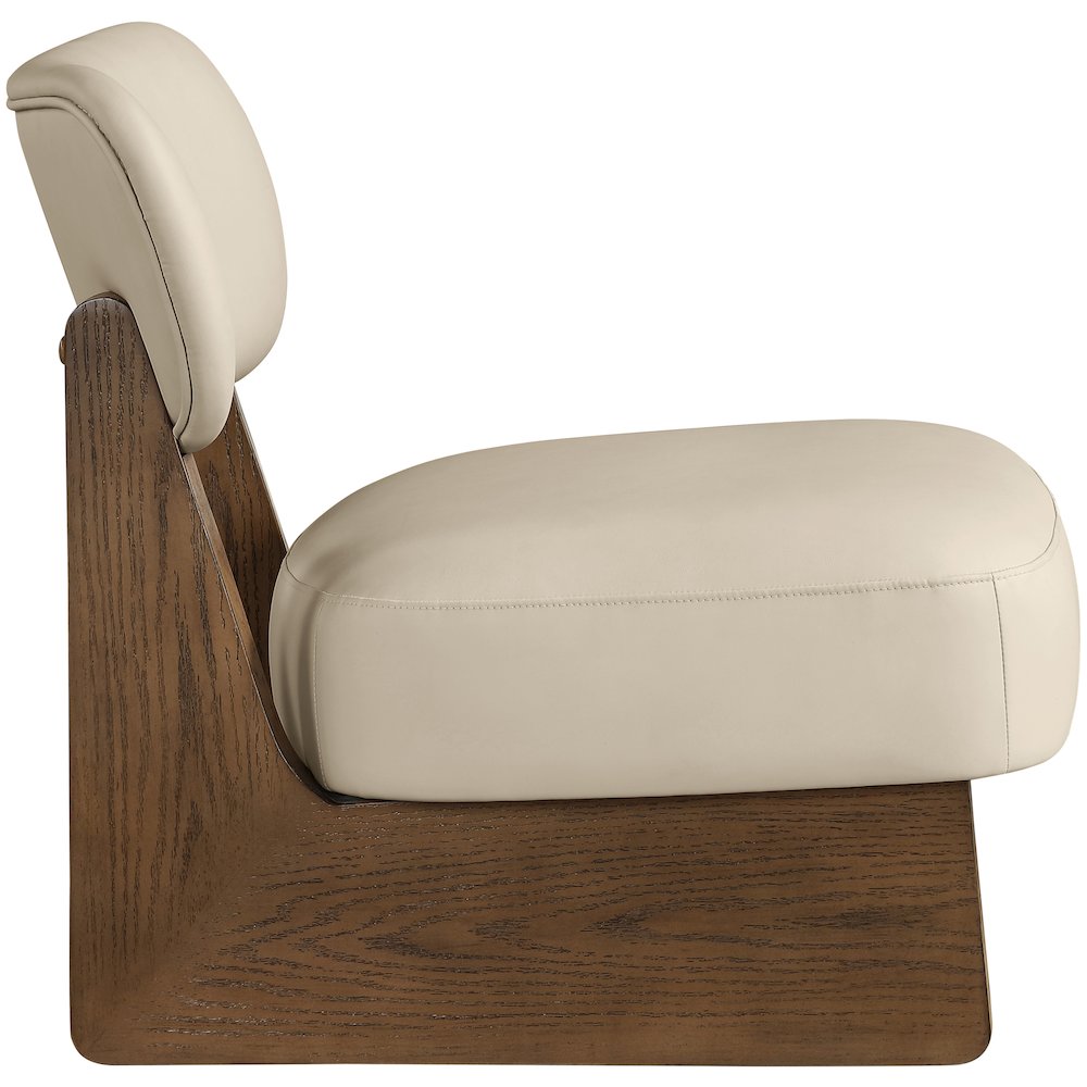 Vetra Beige Vegan Leather Upholstered Accent Chair