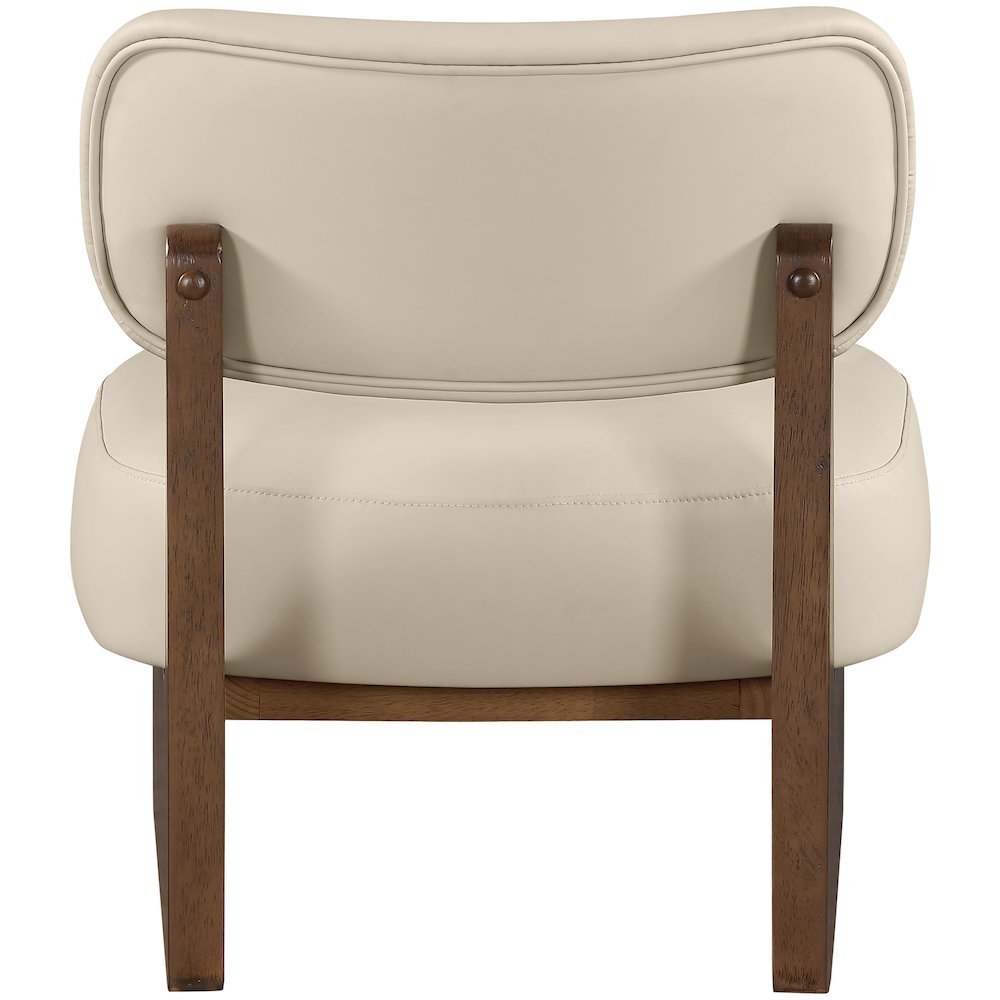 Vetra Beige Vegan Leather Upholstered Accent Chair