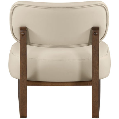 Vetra Beige Vegan Leather Upholstered Accent Chair
