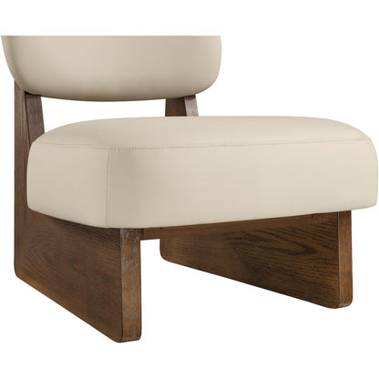 Vetra Beige Vegan Leather Upholstered Accent Chair