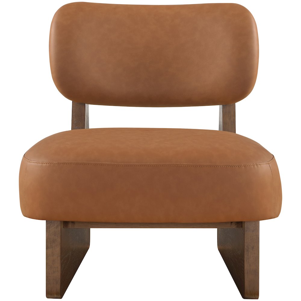 Vetra Cognac Vegan Leather Upholstered Accent Chair
