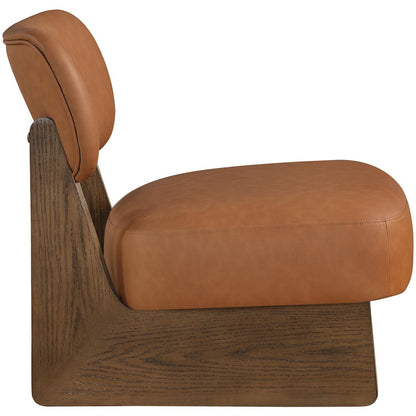 Vetra Cognac Vegan Leather Upholstered Accent Chair