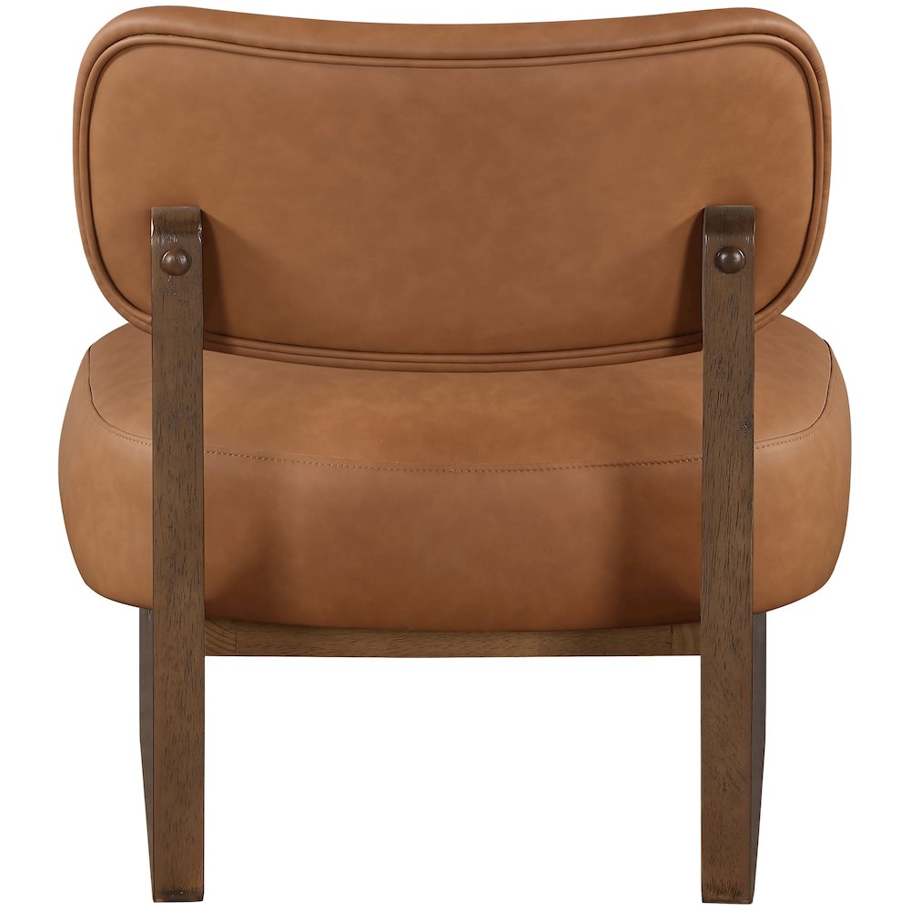 Vetra Cognac Vegan Leather Upholstered Accent Chair