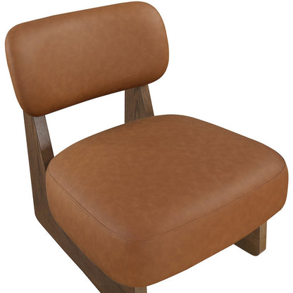 Vetra Cognac Vegan Leather Upholstered Accent Chair