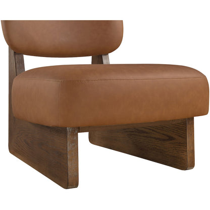 Vetra Cognac Vegan Leather Upholstered Accent Chair