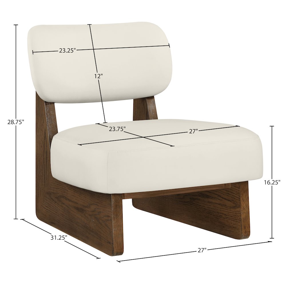 Vetra Cream Vegan Leather Upholstered Accent Chair