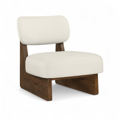 Vetra Cream Vegan Leather Upholstered Accent Chair