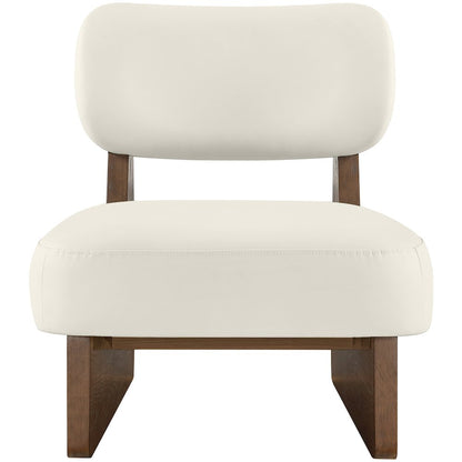 Vetra Cream Vegan Leather Upholstered Accent Chair