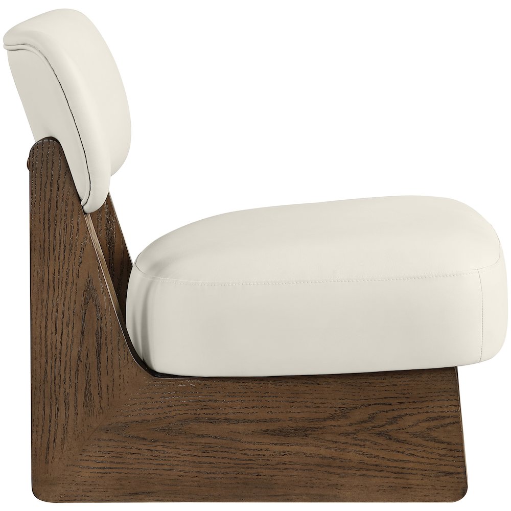 Vetra Cream Vegan Leather Upholstered Accent Chair