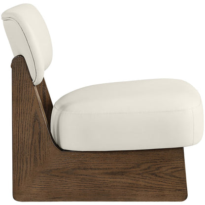 Vetra Cream Vegan Leather Upholstered Accent Chair