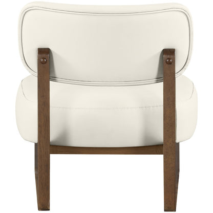 Vetra Cream Vegan Leather Upholstered Accent Chair