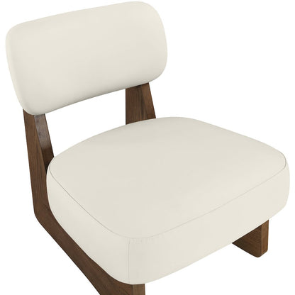 Vetra Cream Vegan Leather Upholstered Accent Chair
