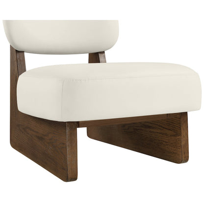 Vetra Cream Vegan Leather Upholstered Accent Chair