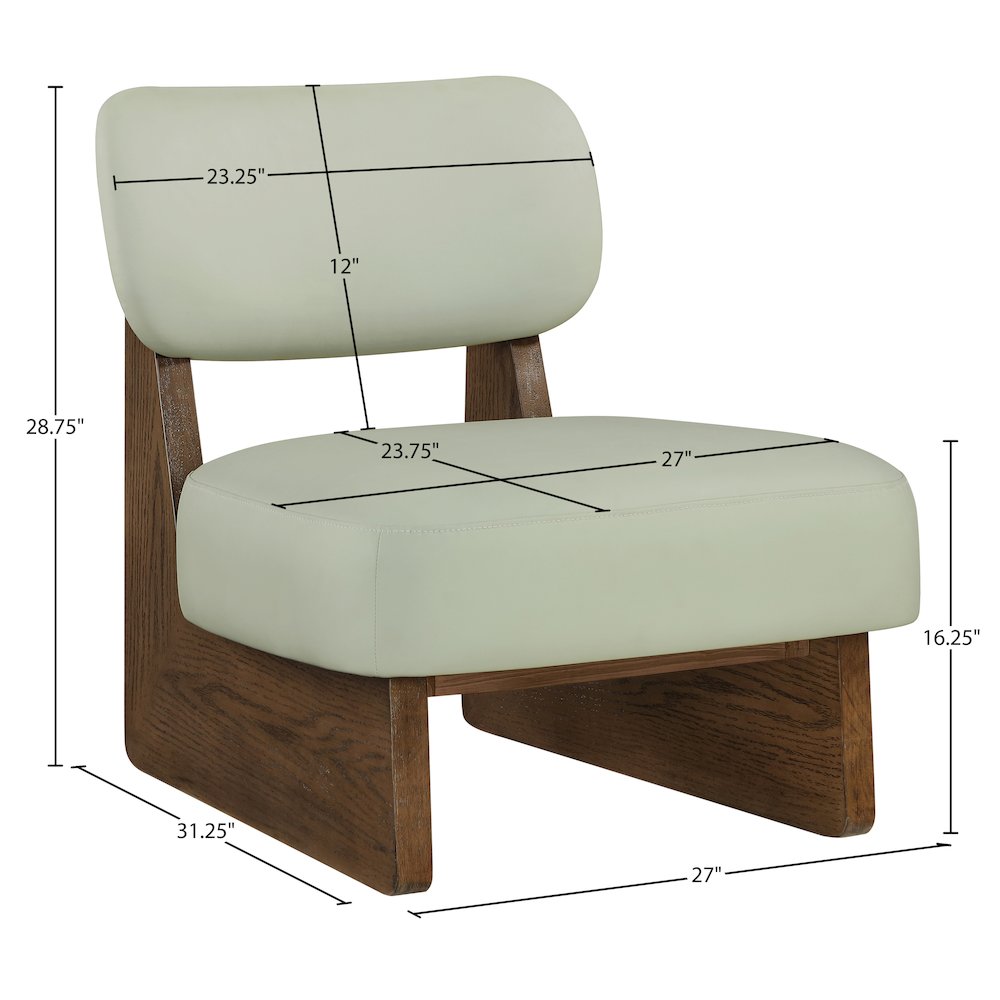 Vetra Mint Vegan Leather Upholstered Accent Chair