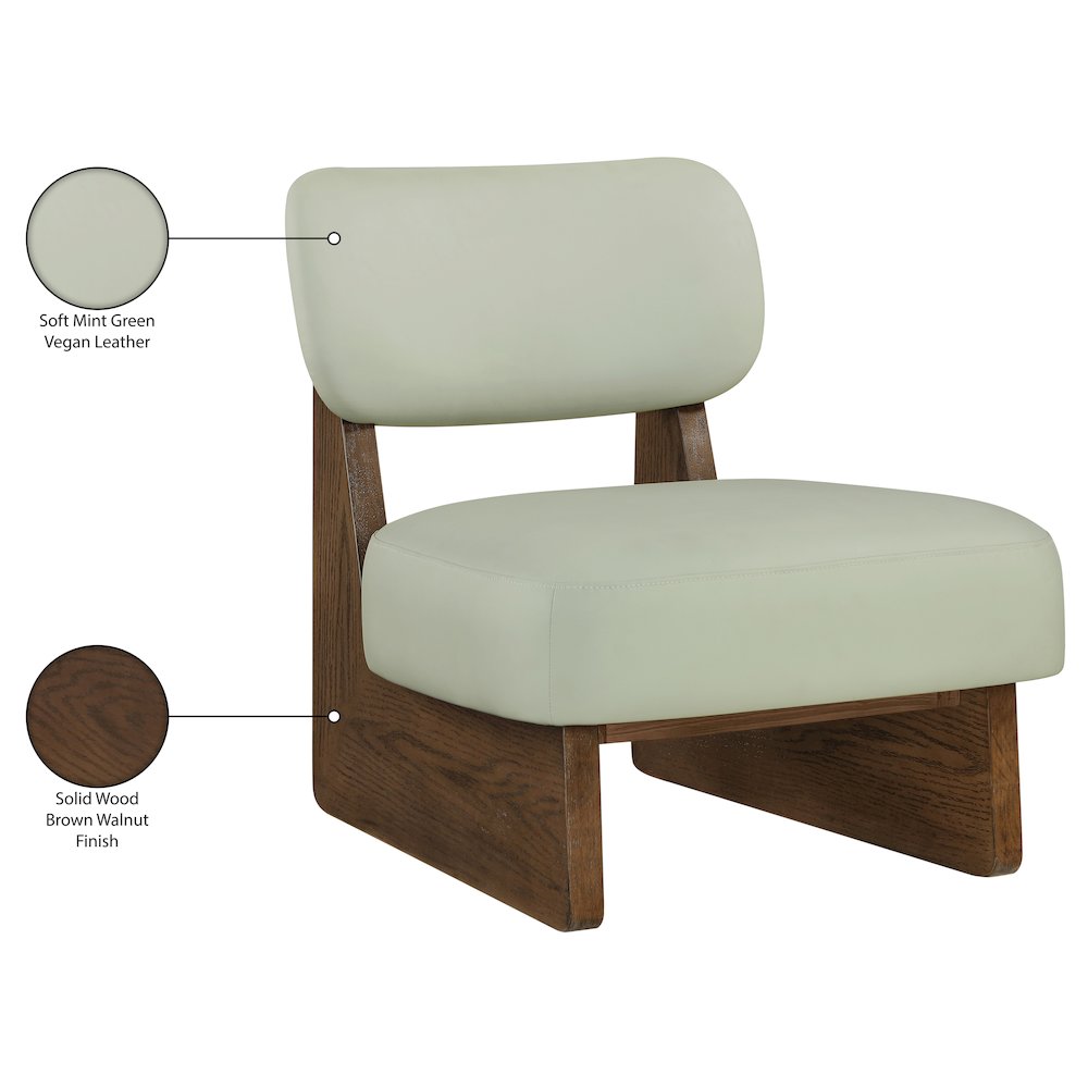 Vetra Mint Vegan Leather Upholstered Accent Chair