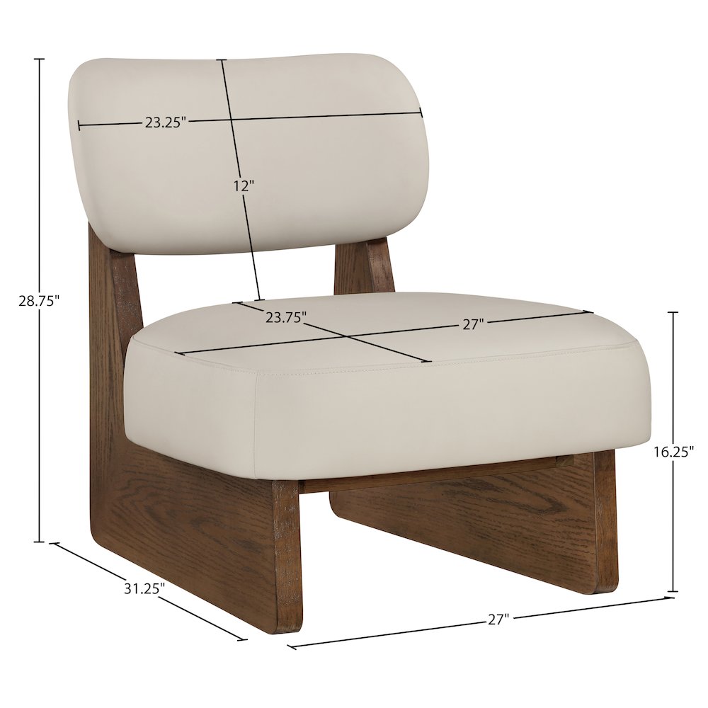 Vetra Taupe Vegan Leather Upholstered Accent Chair